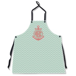 Chevron & Anchor Apron Without Pockets w/ Monogram
