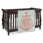 Chevron & Anchor Baby Blanket (Personalized)