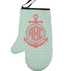 Chevron & Anchor Left Oven Mitt (Personalized)