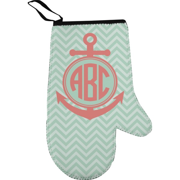 Custom Chevron & Anchor Oven Mitt (Personalized)