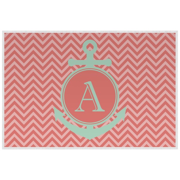 Chevron & Anchor Personalized Placemat (Back)