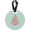 Chevron & Anchor Plastic Luggage Tag - Round (Personalized)
