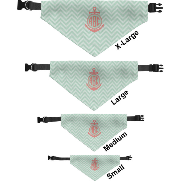 Chevron & Anchor Pet Bandana Sizes