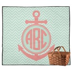 Chevron & Anchor Outdoor Picnic Blanket (Personalized)