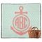 Chevron & Anchor Picnic Blanket - Flat - With Basket