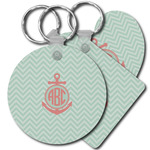 Chevron & Anchor Plastic Keychain (Personalized)