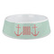 Chevron & Anchor Plastic Dog Bowl - Large (Personalized)