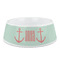 Chevron & Anchor Plastic Dog Bowl - Medium (Personalized)