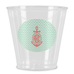 Chevron & Anchor Plastic Shot Glass (Personalized)
