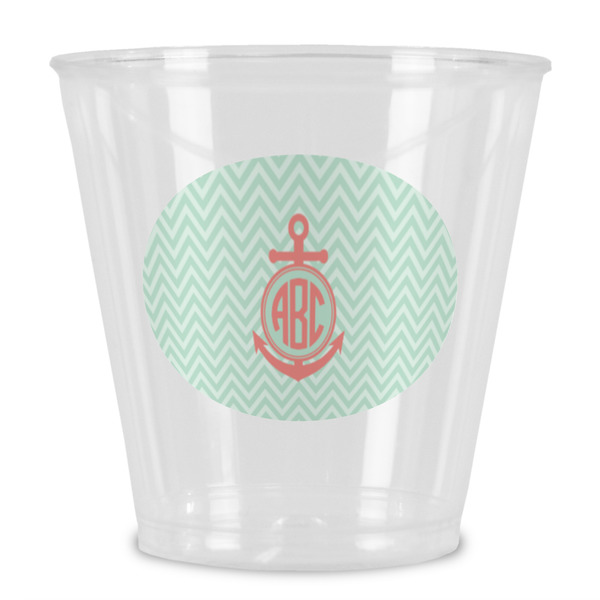 Custom Chevron & Anchor Plastic Shot Glass (Personalized)