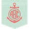Chevron & Anchor Iron On Faux Pocket (Personalized)