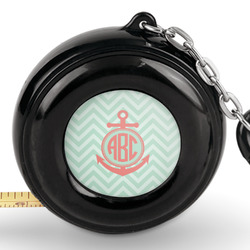 Chevron & Anchor Pocket Tape Measure - 6 Ft w/ Carabiner Clip (Personalized)