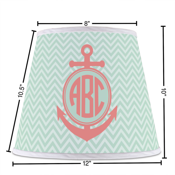 Chevron & Anchor Poly Film Empire Lampshade - Dimensions