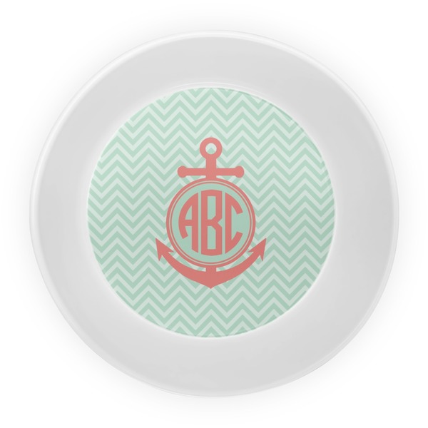 Chevron & Anchor Melamine Bowl - Center
