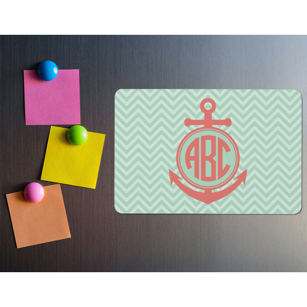 Chevron & Anchor Rectangular Fridge Magnet - LIFESTYLE