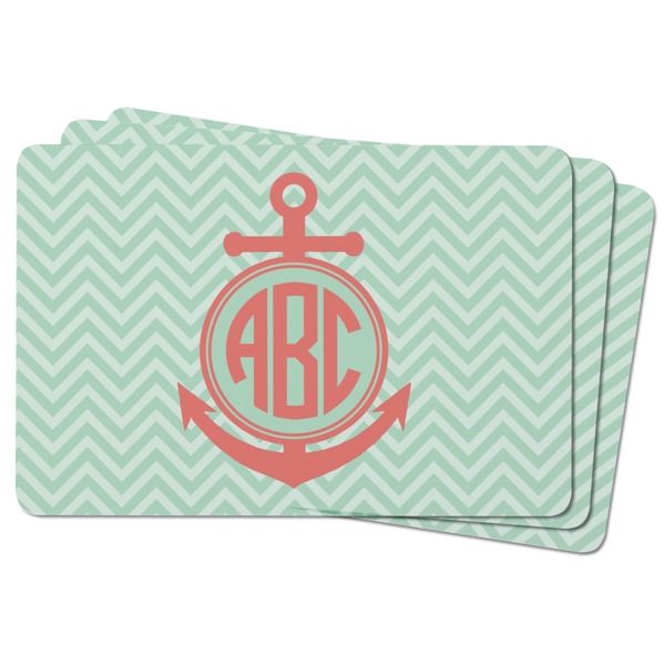 Chevron & Anchor Rectangular Fridge Magnet - THREE