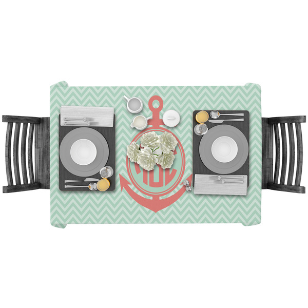 Chevron & Anchor Rectangular Tablecloths - LIFESTYLE