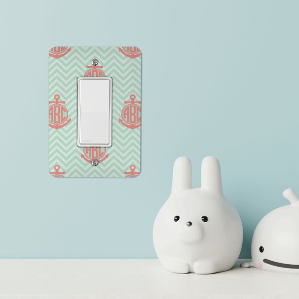 Chevron & Anchor Rocker Light Switch Covers - Single - IN CONTEXT