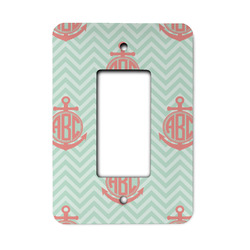 Chevron & Anchor Rocker Style Light Switch Cover - Single Switch (Personalized)