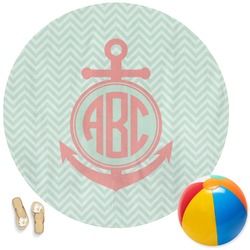 Chevron & Anchor Round Beach Towel (Personalized)