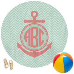 Chevron & Anchor Round Beach Towel (Personalized)