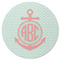 Chevron & Anchor Round Rubber Backed Coaster (Personalized)