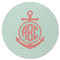 Chevron & Anchor Round Rubber Backed Coaster (Personalized)
