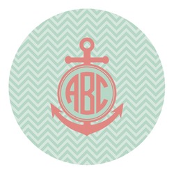 Chevron & Anchor Round Decal (Personalized)
