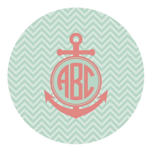 Custom Chevron & Anchor Round Decal - Large (Personalized)