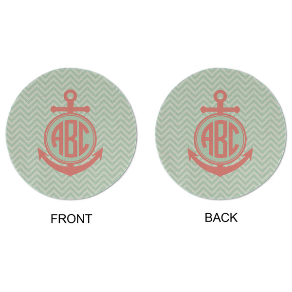 Chevron & Anchor Round Linen Placemats - APPROVAL (double sided)
