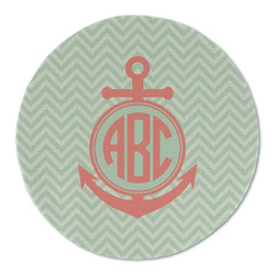 Chevron & Anchor Round Linen Placemat (Personalized)