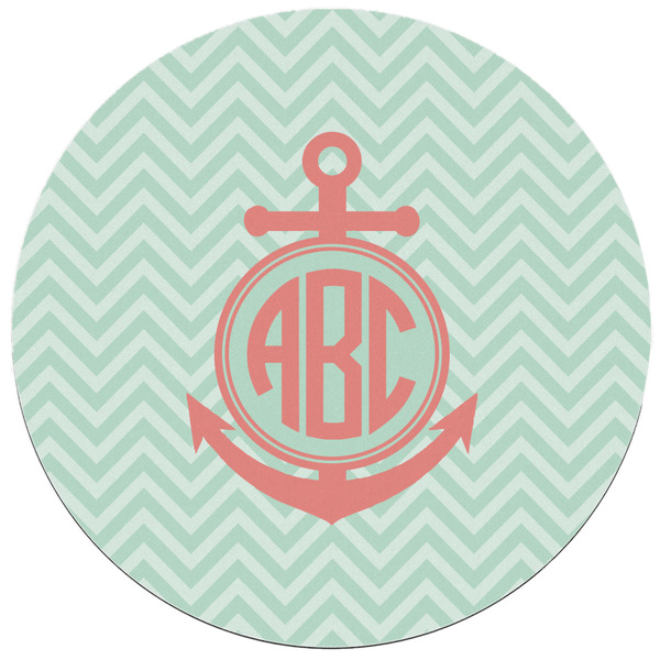 Chevron & Anchor Round Mousepad - APPROVAL