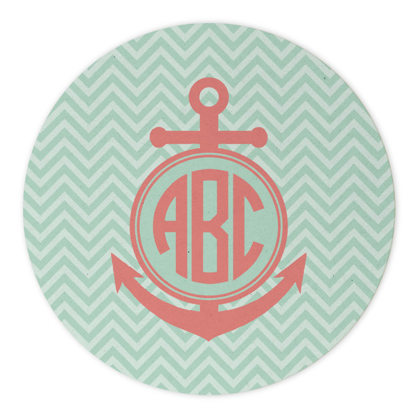 Chevron & Anchor Round Paper Coaster - Approval