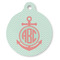 Chevron & Anchor Round Pet ID Tag - Large - Front