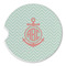 Chevron & Anchor Sandstone Car Coaster - Single (Personalized)