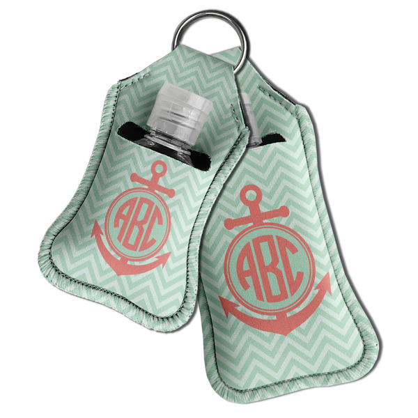 Chevron & Anchor Sanitizer Holder Keychain - Both in Case (PARENT)