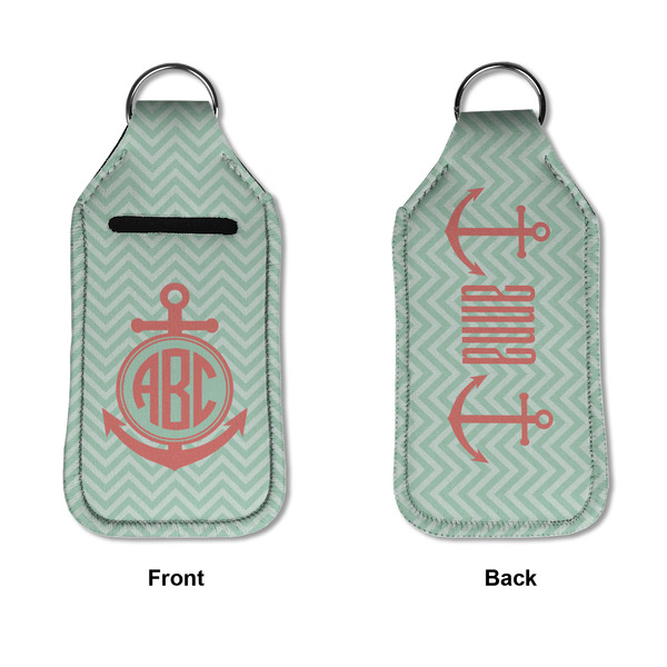 Chevron & Anchor Sanitizer Holder Keychain - Large APPROVAL (Flat)