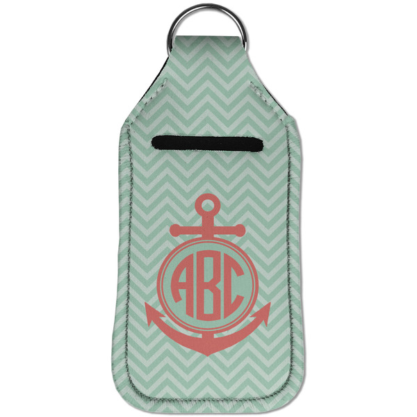 Chevron & Anchor Sanitizer Holder Keychain - Large (Front)