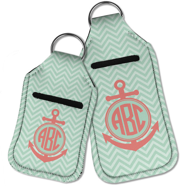 Chevron & Anchor Sanitizer Holder Keychain - Parent Main