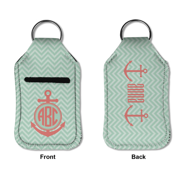 Chevron & Anchor Sanitizer Holder Keychain - Small APPROVAL (Flat)