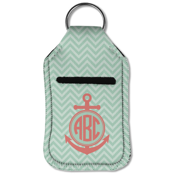 Chevron & Anchor Sanitizer Holder Keychain - Small (Front Flat)