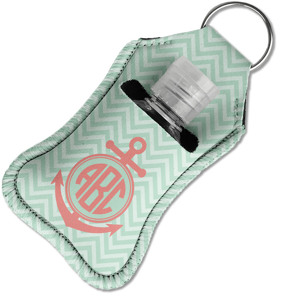 Chevron & Anchor Sanitizer Holder Keychain - Small in Case