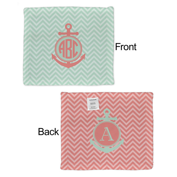 Chevron & Anchor Security Blanket - Front & Back View