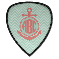 Chevron & Anchor Iron on Shield Patch A w/ Monogram