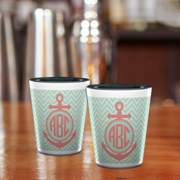 Chevron & Anchor Shot Glass - Two Tone - LIFESTYLE