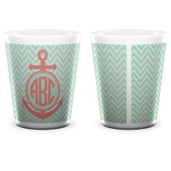 Chevron & Anchor Shot Glass - White - APPROVAL