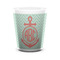 Chevron & Anchor Ceramic Shot Glass - 1.5 oz - White - Single (Personalized)