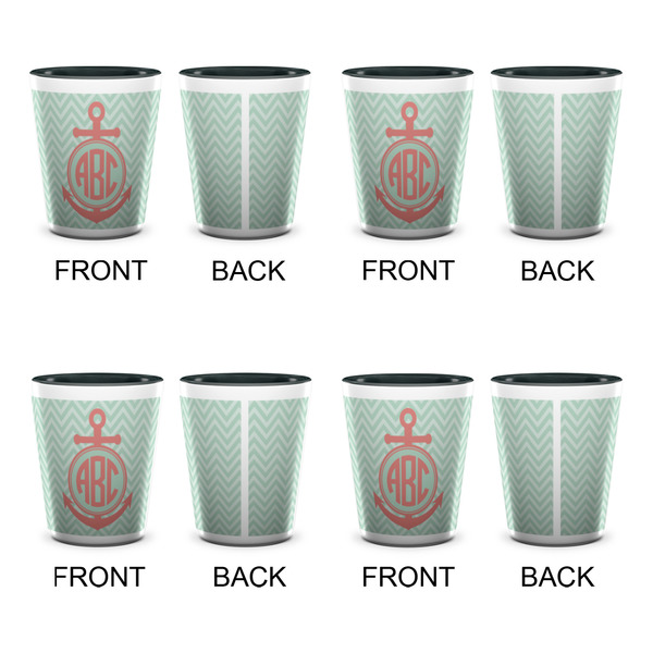 Chevron & Anchor Shot Glassess - Two Tone - Set of 4 - APPROVAL