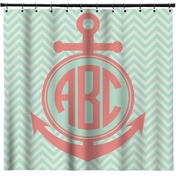 Chevron & Anchor Shower Curtain - Custom Size (Personalized)