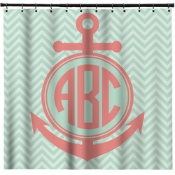 Chevron & Anchor Shower Curtain - Custom Size (Personalized)